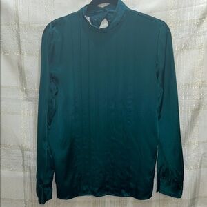 Vintage Jason Prescott Teal Silk Long Sleeve Blouse